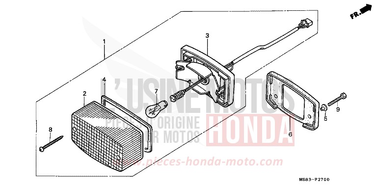 HECKLEUCHTE von Africa Twin SHASTA WHITE (NH138H) von 1988